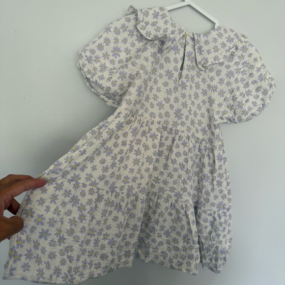 Zara Floral Puff Sleeve Sundress with Peter Pan Collar - Picture 3 of 4